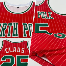 Charger l'image dans la galerie, Custom Red White Pinstripe Kelly Green-White Authentic Basketball Jersey
