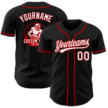 Load image into Gallery viewer, Custom Black White-Red Authentic Baseball Jersey