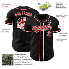 Load image into Gallery viewer, Custom Black Red-White Authentic Baseball Jersey