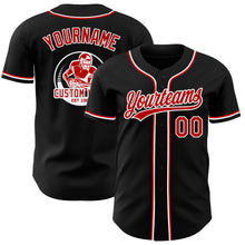 Load image into Gallery viewer, Custom Black Red-White Authentic Baseball Jersey