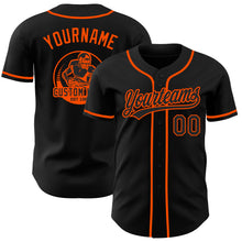 Load image into Gallery viewer, Custom Black-Orange Authentic Baseball Jersey
