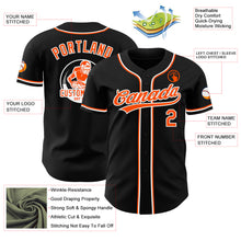 Load image into Gallery viewer, Custom Black Orange-White Authentic Baseball Jersey