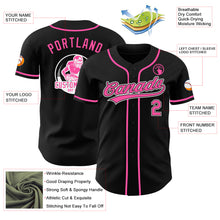 Load image into Gallery viewer, Custom Black Pink-White Authentic Baseball Jersey