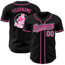 Load image into Gallery viewer, Custom Black Pink-White Authentic Baseball Jersey