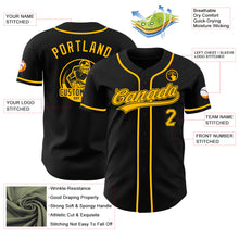 Load image into Gallery viewer, Custom Black-Gold Authentic Baseball Jersey