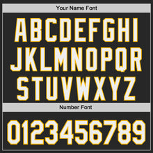 Load image into Gallery viewer, Custom Black White-Gold Authentic Baseball Jersey