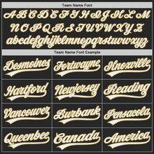 Load image into Gallery viewer, Custom Black White-Old Gold Authentic Baseball Jersey