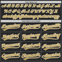 Load image into Gallery viewer, Custom Black Old Gold-White Authentic Baseball Jersey