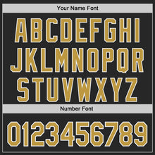 Load image into Gallery viewer, Custom Black Old Gold-White Authentic Baseball Jersey