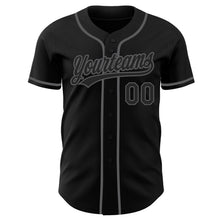 Load image into Gallery viewer, Custom Black-Steel Gray Authentic Baseball Jersey