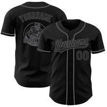 Load image into Gallery viewer, Custom Black-Steel Gray Authentic Baseball Jersey