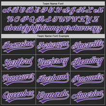 Load image into Gallery viewer, Custom Black Purple-White Authentic Baseball Jersey