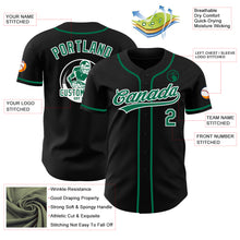 Load image into Gallery viewer, Custom Black Kelly Green-White Authentic Baseball Jersey