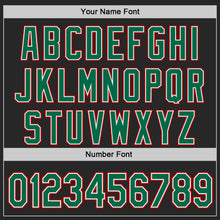 Load image into Gallery viewer, Custom Black Kelly Green White-Red Authentic Baseball Jersey