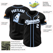Laden Sie das Bild in den Galerie-Viewer, Custom Black White-Light Blue Authentic Baseball Jersey