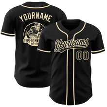 Laden Sie das Bild in den Galerie-Viewer, Custom Black-Cream Authentic Baseball Jersey