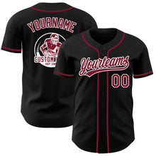 Laden Sie das Bild in den Galerie-Viewer, Custom Black Crimson-White Authentic Baseball Jersey