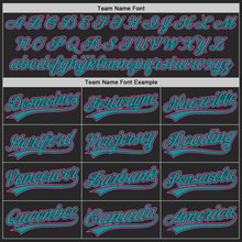 Load image into Gallery viewer, Custom Black Pink-Teal Authentic Baseball Jersey