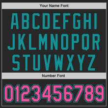 Load image into Gallery viewer, Custom Black Pink-Teal Authentic Baseball Jersey