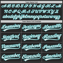 Charger l'image dans la galerie, Custom Black White-Teal Authentic Baseball Jersey