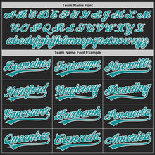 Load image into Gallery viewer, Custom Black Teal-White Authentic Baseball Jersey