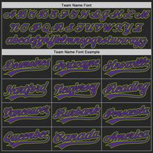 Laden Sie das Bild in den Galerie-Viewer, Custom Black Purple-Neon Green Authentic Baseball Jersey