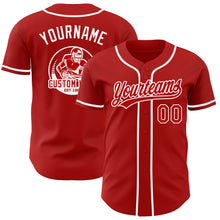 Load image into Gallery viewer, Custom Red-White Authentic Baseball Jersey
