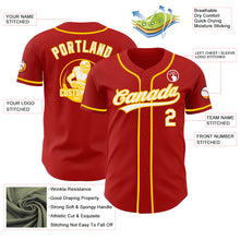 Load image into Gallery viewer, Custom Red White-Yellow Authentic Baseball Jersey
