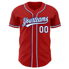 Laden Sie das Bild in den Galerie-Viewer, Custom Red White-Royal Authentic Baseball Jersey