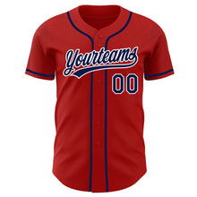 Laden Sie das Bild in den Galerie-Viewer, Custom Red Navy-White Authentic Baseball Jersey