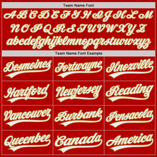 Load image into Gallery viewer, Custom Red White-Old Gold Authentic Baseball Jersey