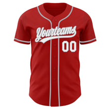 Laden Sie das Bild in den Galerie-Viewer, Custom Red White-Gray Authentic Baseball Jersey