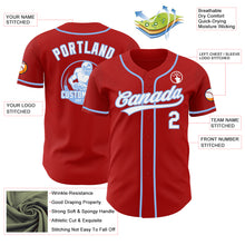 Laden Sie das Bild in den Galerie-Viewer, Custom Red White-Light Blue Authentic Baseball Jersey