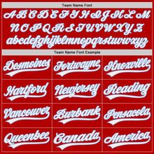 Laden Sie das Bild in den Galerie-Viewer, Custom Red White-Light Blue Authentic Baseball Jersey