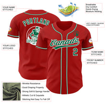 Laden Sie das Bild in den Galerie-Viewer, Custom Red Kelly Green-White Authentic Baseball Jersey