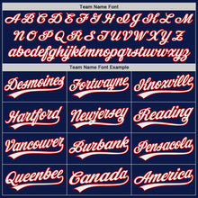 Load image into Gallery viewer, Custom Navy White-Red Authentic Baseball Jersey