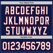 Load image into Gallery viewer, Custom Navy White-Red Authentic Baseball Jersey