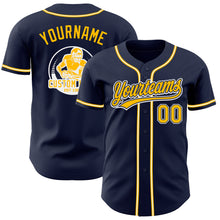Загрузить изображение в средство просмотра галереи, Custom Navy Gold-White Authentic Baseball Jersey