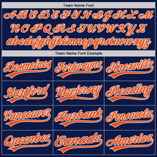 Load image into Gallery viewer, Custom Navy Orange-White Authentic Baseball Jersey