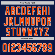 Load image into Gallery viewer, Custom Navy Orange-White Authentic Baseball Jersey