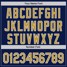 Load image into Gallery viewer, Custom Navy Old Gold-White Authentic Baseball Jersey