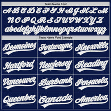 Load image into Gallery viewer, Custom Navy White-Gray Authentic Baseball Jersey