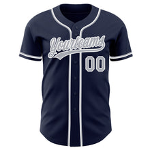 Laden Sie das Bild in den Galerie-Viewer, Custom Navy Gray-White Authentic Baseball Jersey