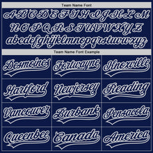 Load image into Gallery viewer, Custom Navy White-Gray Authentic Baseball Jersey