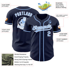 Laden Sie das Bild in den Galerie-Viewer, Custom Navy Light Blue-White Authentic Baseball Jersey