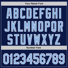 Laden Sie das Bild in den Galerie-Viewer, Custom Navy Light Blue-White Authentic Baseball Jersey