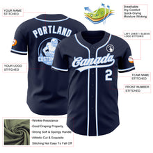 Load image into Gallery viewer, Custom Navy White-Light Blue Authentic Baseball Jersey
