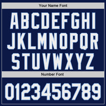 Load image into Gallery viewer, Custom Navy White-Light Blue Authentic Baseball Jersey