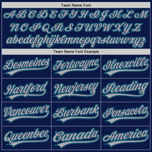 Laden Sie das Bild in den Galerie-Viewer, Custom Navy Gray-Teal Authentic Baseball Jersey