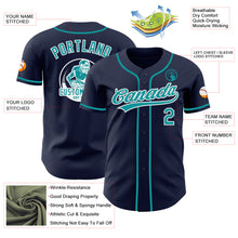 Load image into Gallery viewer, Custom Navy Teal-White Authentic Baseball Jersey